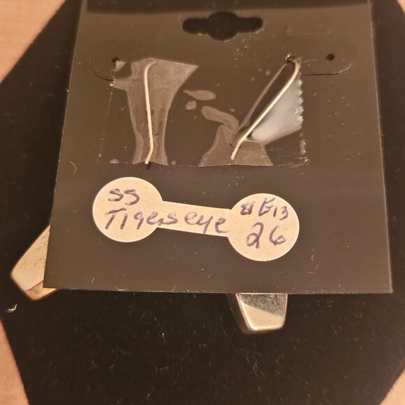 1980s Tigers Eye and Sterling Silver Dangle Earrings - Picture 2 of 3